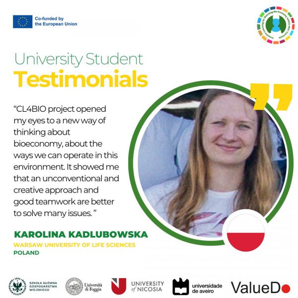 Karolina Kadlubowska, student from Warsaw University of Life Sciences, Poland