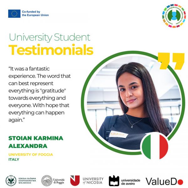 Stoian Karmina Alexandra, student from University of Foggia, Italy